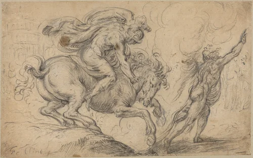 The Sacrifice of Marcus Curtius by Franz Cleyn, drawing, 1640-1650