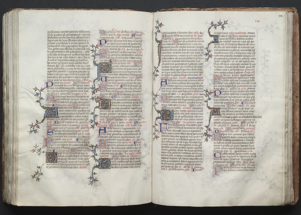 The Gotha Missal: Fol. 124r, Text by Master of the Boqueteaux, book, 1370-1380