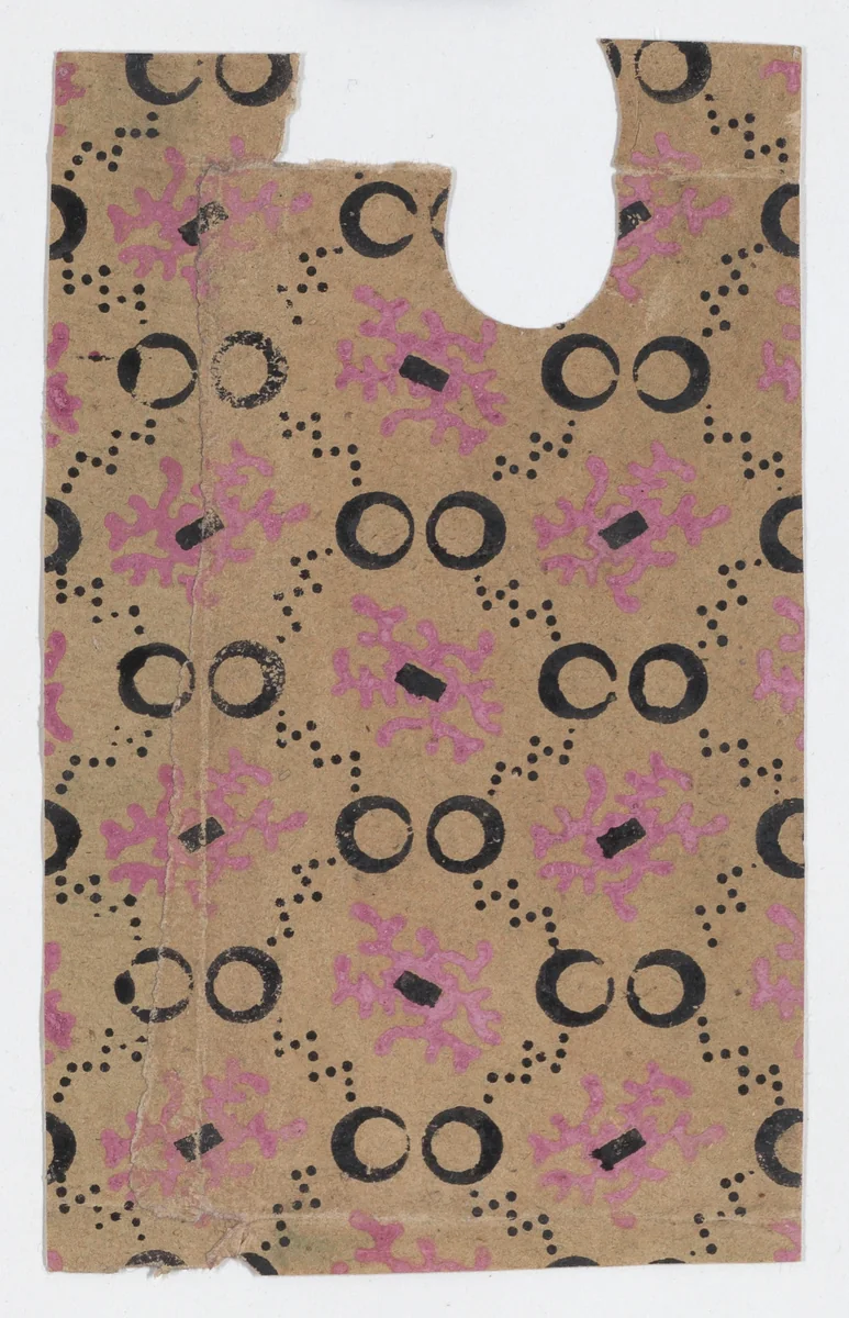 Sheet with pattern of coral and circles by anonymous, print, 1800-1900