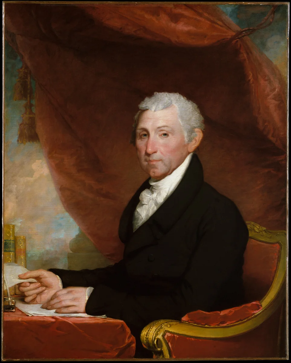 James Monroe by Gilbert Stuart, artwork, 1817-1822