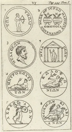 Acht penningen, VI by Jan Luyken, print, 1679