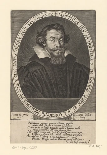 Portret van Matthias Hoë van Hoënegg by Lucas Kilian, print, 1615