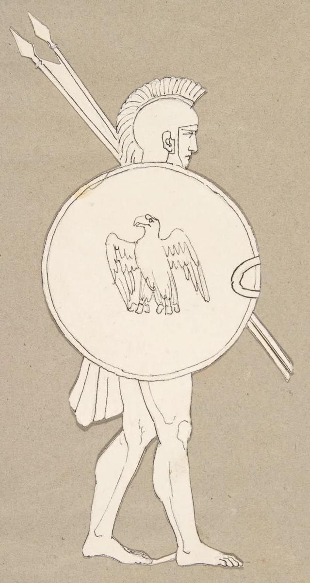 Design for large fireplace white tiles produced in Wedgwood's factory by John Flaxman, drawing, 1800-1899