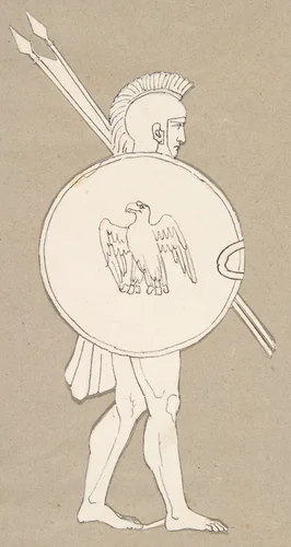 Design for large fireplace white tiles produced in Wedgwood's factory by John Flaxman, drawing, 1800-1899