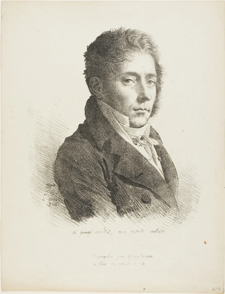 Portrait of Coupin de la Couperie by Anne-Louis Girodet de Roucy-Trioson, print, 1816