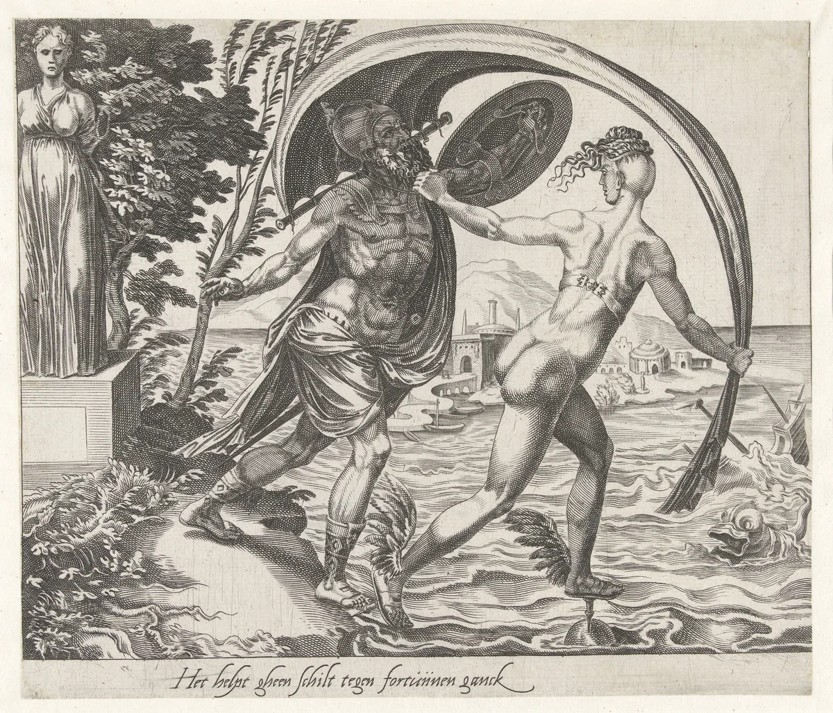 Men kan zich niet verdedigen tegen het lot by Unknown, print, 1560-1590