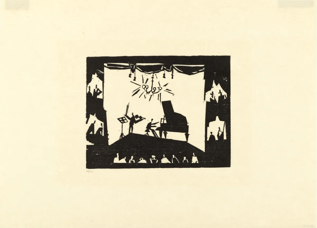 The Virtuoso (Der Virtuose) by Lyonel Feininger, print, 1919