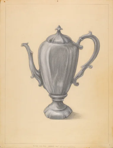 Teapot by Franklin C. Moyan, index of american design, 1935-1942