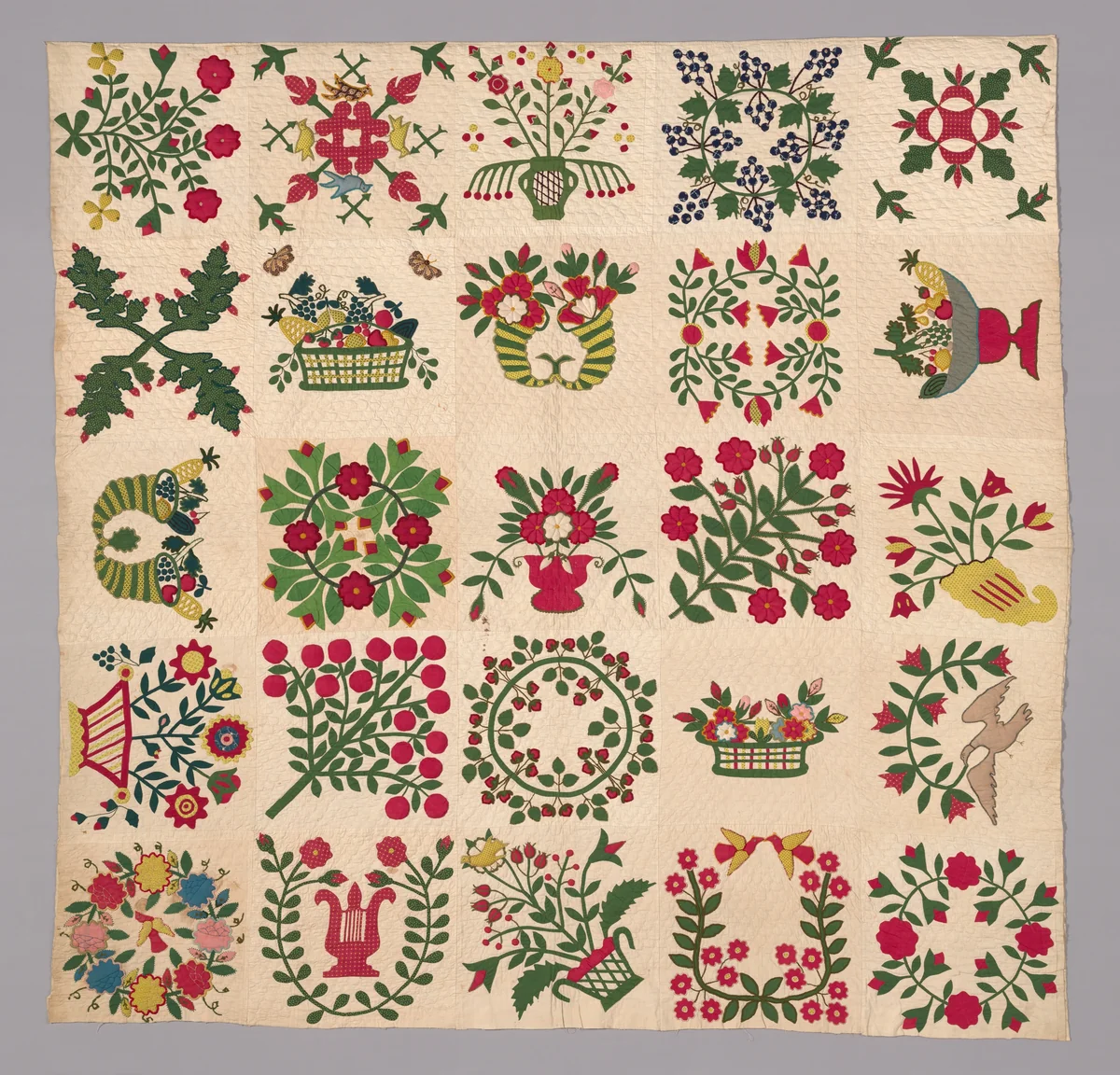 Bedcover (Album Quilt) by United States, textile, 1845-1850