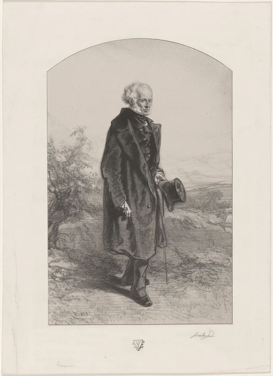 Jean Baptiste Isabey by Paul Gavarni, print, 1854