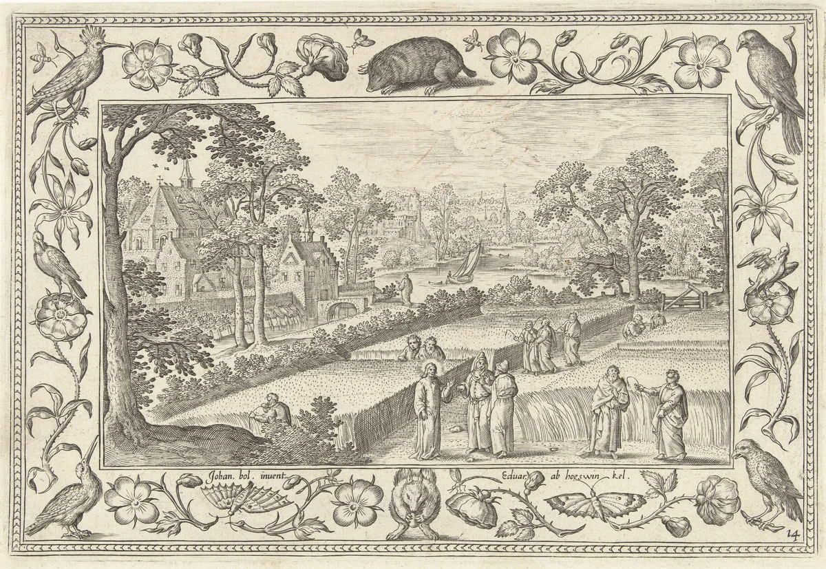 Plukken van koren op de sabbat by Unknown, print, 1582-1586