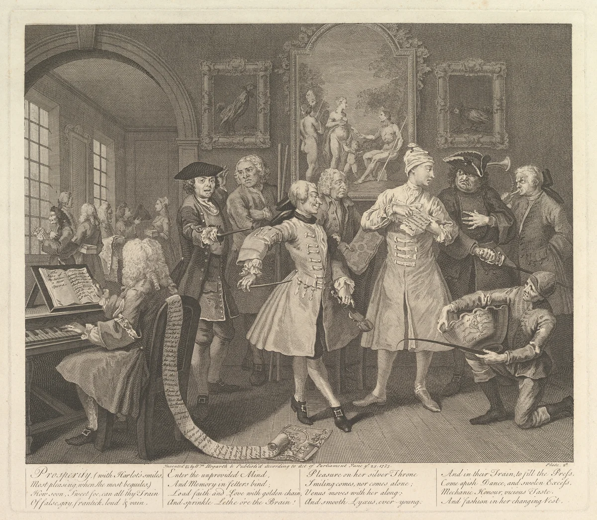 A Rake's Progress, Plate 2 by William Hogarth, print, 1735