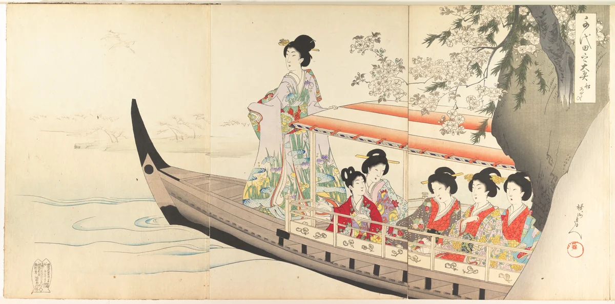 Chiyoda Castle (Album of Women) by Yōshū Chikanobu (楊洲周延), print, 1895