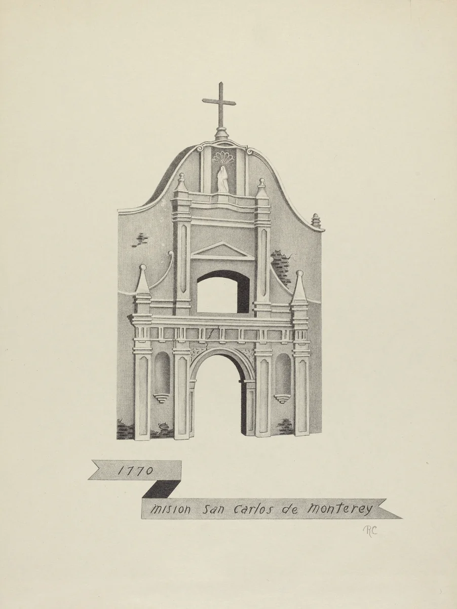 Mision San Carlos de Monterey by James Jones, index of american design, 1935-1942