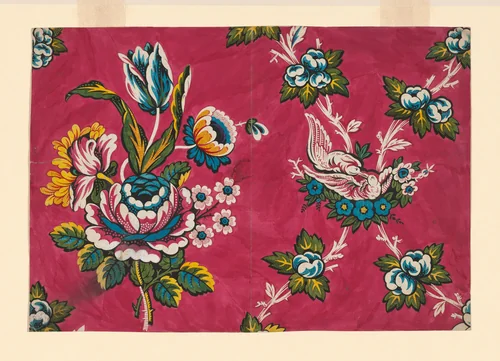 Design for a Printed Textile by France, textile, 1725-1750