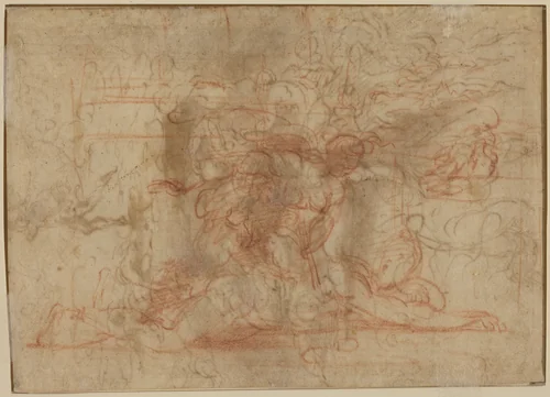 Jael and Cisera? [verso] by Parmigianino, drawing, 1524-1527