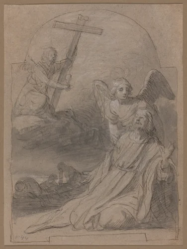 Christ in the Garden of Olives by Gerrit van Honthorst, drawing, 1615-1635