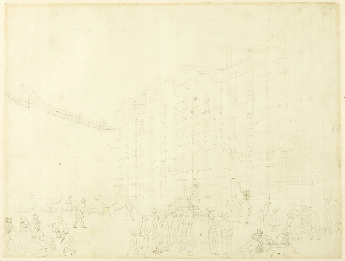 Study for Fleet Prison, from Microcosm of London by Augustus Charles Pugin
Thomas Rowlandson, drawing, 1807-1808