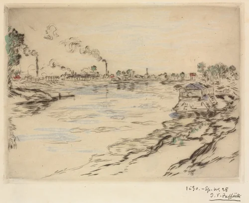 La Seine, à Asnières by Jean-François Raffaëlli, print, 1894