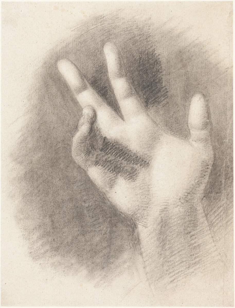 Study of a Right Hand [recto] by Benjamin Robert Haydon, drawing, 1786-1846