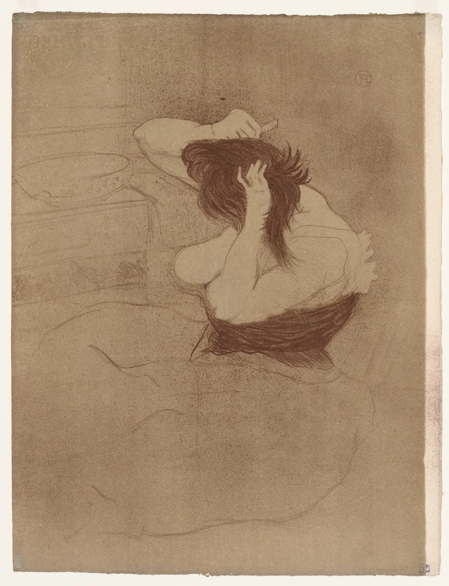 Elles: Woman Combing Her Hair by Henri de Toulouse-Lautrec, print, 1896