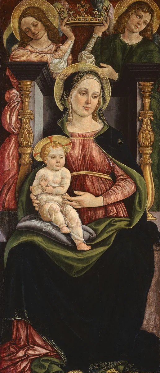 Virgin and Child Enthroned with Two Angels Holding a Crown by Ansano Ciampanti, painting, 1505-1515