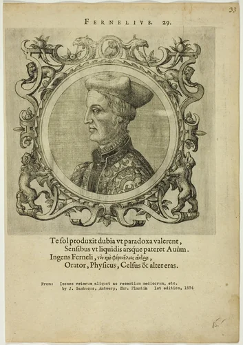 Portrait of Fernelius by Unknown Artist, print, 1574