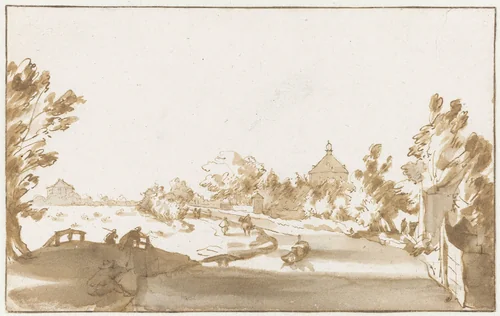 Hofwijck aan de Vliet by Jan de Bisschop, drawing, 1648-1671