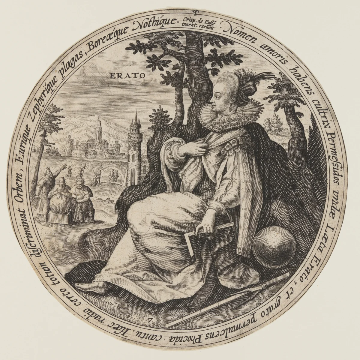 Urania, from The Muses by Crispijn van de Passe, print, 1590-1620