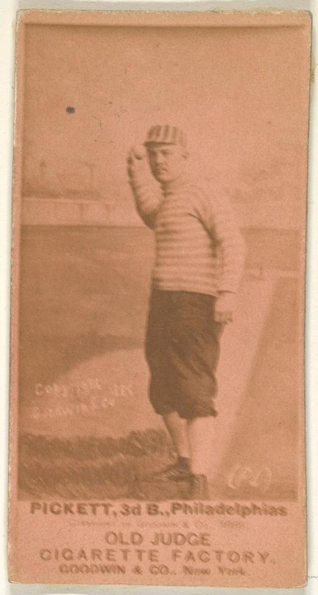 Pickett, 3rd Base, Philadelphia, from the Old Judge series (N172) for Old Judge Cigarettes by Goodwin & Company, photograph, 1888