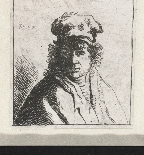 Young man in cap: bust by Pierre François Basan, print, 1807-1808