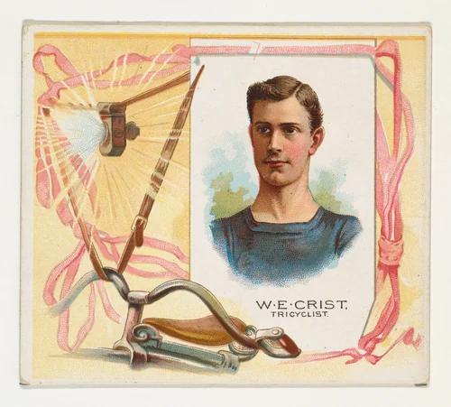 W.E. Crist, Tricyclist, from World's Champions, Second Series (N43) for Allen & Ginter Cigarettes by Allen & Ginter, print, 1888