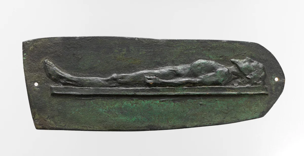 Le Christ mort / Christ couché nu by Alexandre-Louis-Marie Charpentier, metalwork, 1890-1900