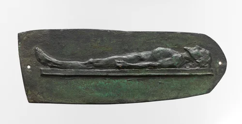 Le Christ mort / Christ couché nu by Alexandre-Louis-Marie Charpentier, metalwork, 1890-1900