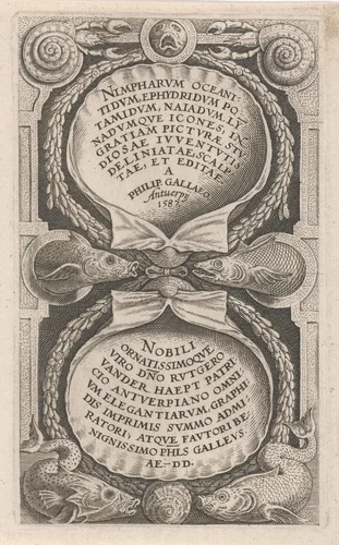 Titelprent van een serie over stroom- en waternimfen by Unknown, print, 1587