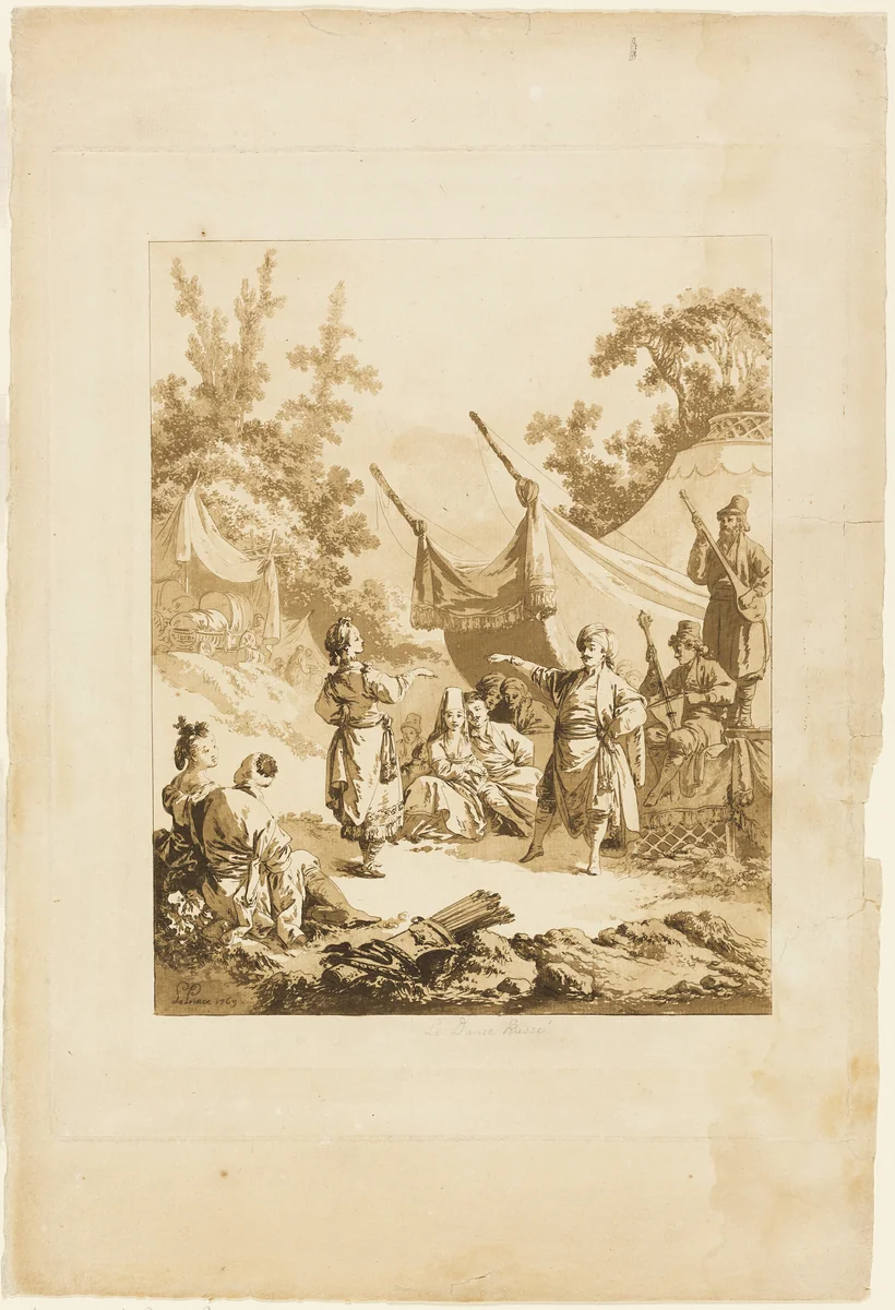 The Russian Dance by Jean Baptiste Le Prince, print, 1769