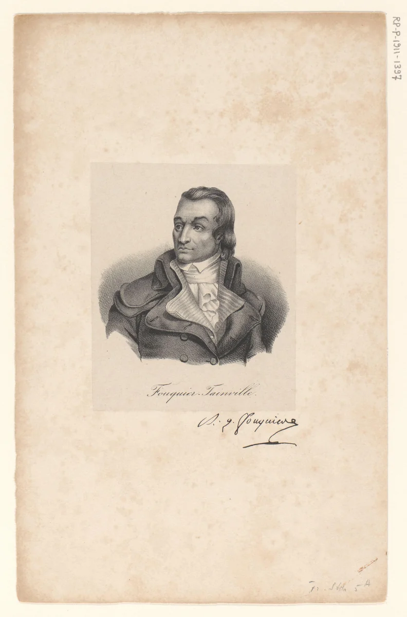 Portret van Antoine Quentin Fouquier-Tinville by anonymous, print, 1818-1842