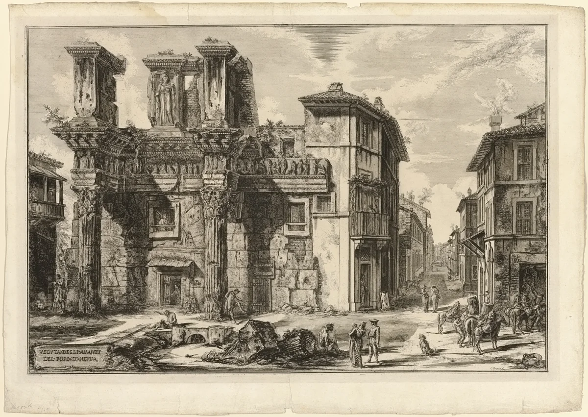 View of the Remains of the Forum of Nerva, from Views of Rome by Giovanni Battista Piranesi, print, 1770
