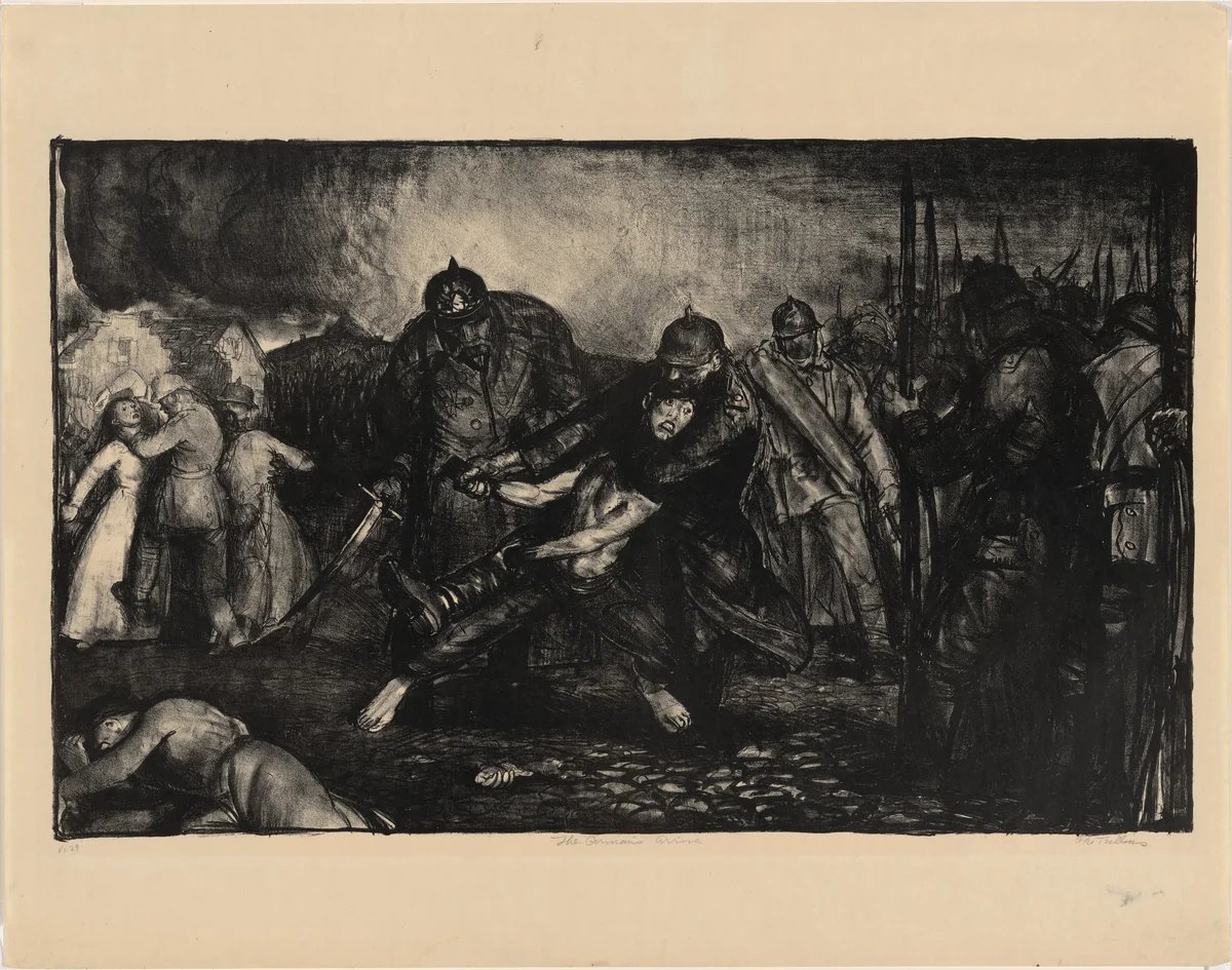 The Germans Arrive by George Bellows, print, 1918