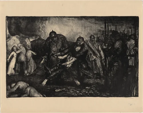 The Germans Arrive by George Bellows, print, 1918
