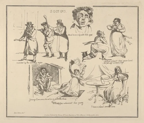 Songs: "Deserted by the waning moon..." by Henry Thomas Alken, print, 1822