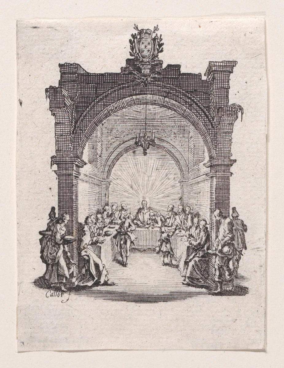 La Cène (The Last Supper), from "La Petite Passion" (The Little Passion) by Jacques Callot, print, 1624-1625