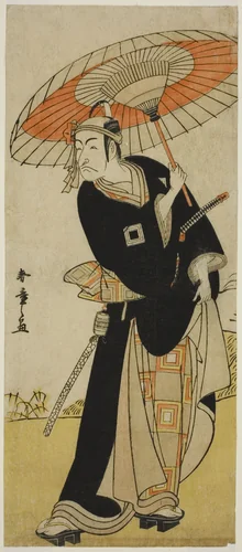The Actor Ichikawa Danjuro V as Hanakawado no Sukeroku in the Play Nanakusa Yosooi Soga, Performed at the Nakamura Theater in the Fifth Month, 1782 by Katsukawa Shunsho (勝川 春章), print, 1777-1787