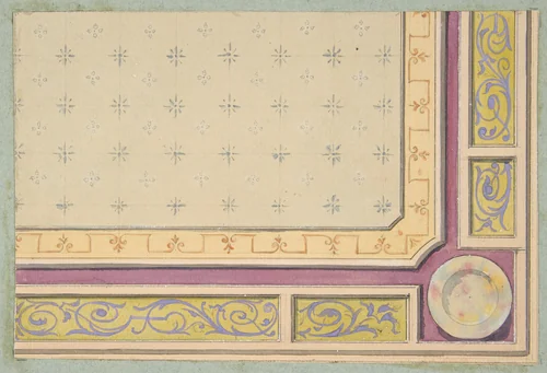 Design for a ceiling by Jules-Edmond-Charles Lachaise, drawing, 1850-1900