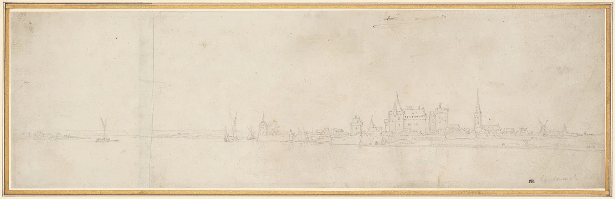 View of Orsoy by Wenceslaus Hollar, drawing, 1650