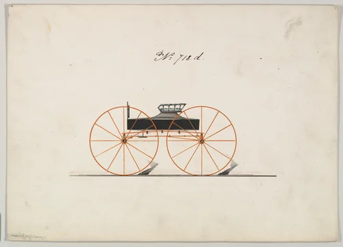 Design for Wagon, no. 718d by Brewster & Co., drawing, 1850-1870