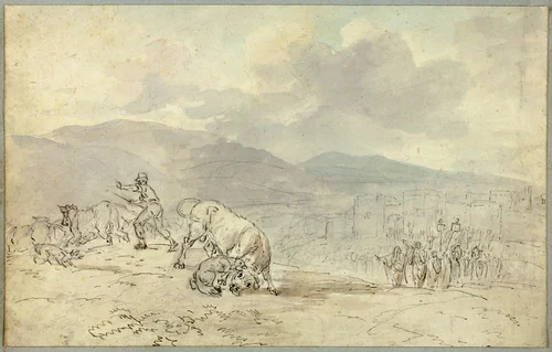 Danans Right to the Crown on Argos Confirmed by Sawrey Gilpin, drawing, 1753-1807
