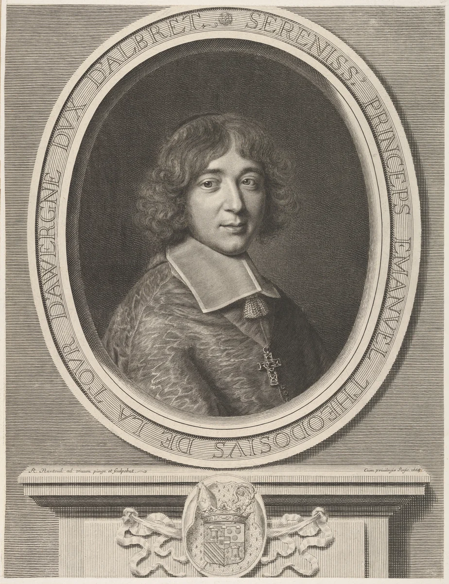 Emmanuel-Théodose de La Tour d'Auvergne, Le Cardinal de Bouillon by Robert Nanteuil, print, 1668