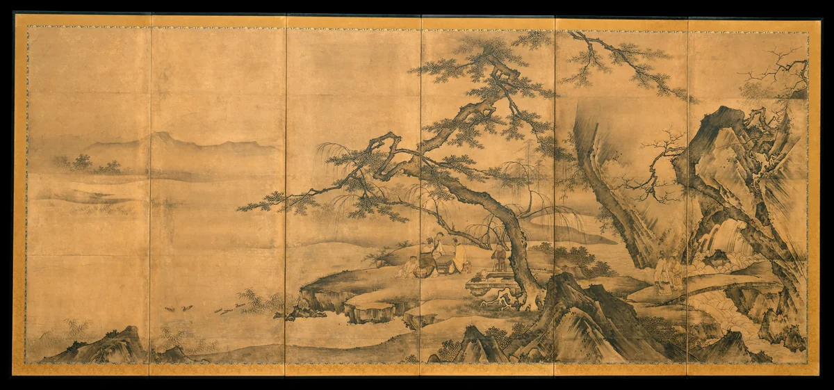 The Four Accomplishments by Kano Motonobu (狩野元信), painting, 1534-1566