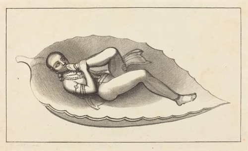 Vishnu, Creating Agent of Brahma, Attitude, the Emblem of Eternity by Maria Denman; John Flaxman, print, 1829